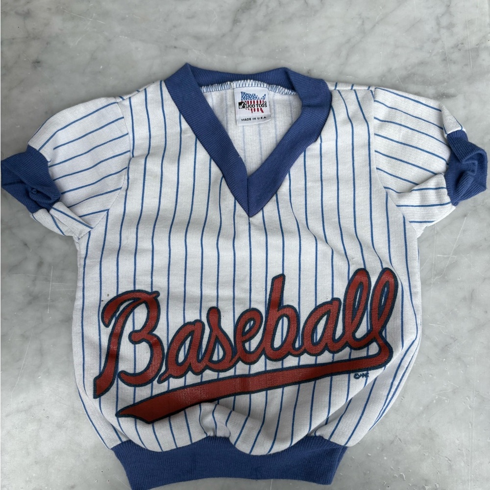 Vintage Jog Togs Kids Baseball Pinstripe Baseball T Shirt
